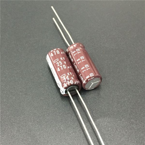 

10pcs 470uf 25v nippon ncc ky series 8x20mm low impedance esr long life 25v470uf aluminum electrolytic capacitor