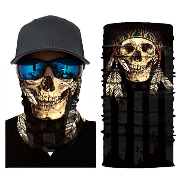 

fashion skull camouflage outdoor sports face mask scarf cycling hiking headscarf, Blue;gray