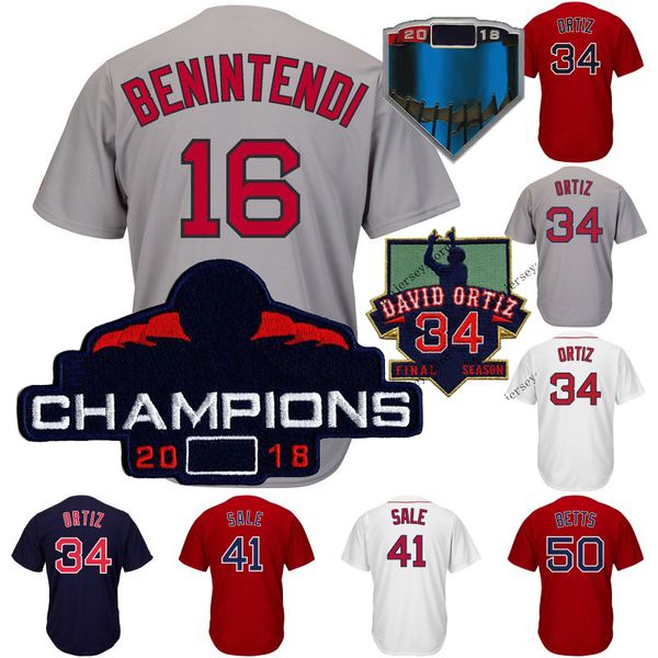 

16 Andrew Benintendi Jersey Boston 2018 WS Champions Ian Kinsler Mookie Betts Wade Boggs Xander Bogaerts Baseball Jerseys