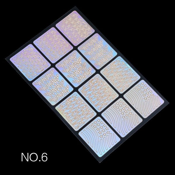 

ikonna snake shaped star shaped laser nail art sticker, Black