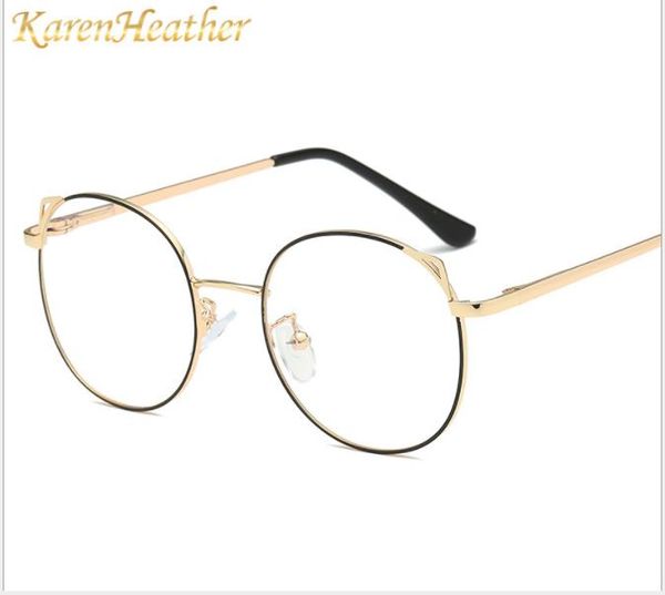 

fashionable flat mirror, metal circular frame, super light blue glasses, Silver