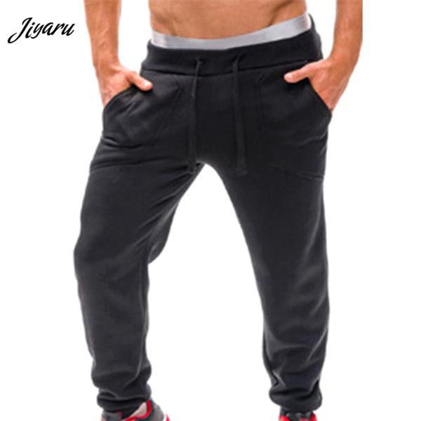 

men casual pants autumn winter male boys long pants elastic men trousers solid color elasticity casual male trousers, Black