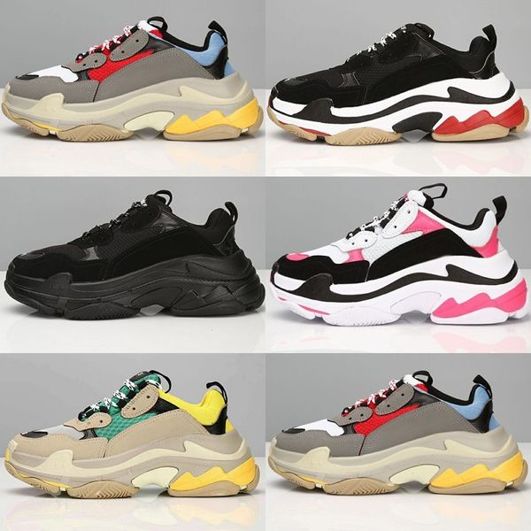 

2019 new fashion paris 17fw triple-s sneaker triple s casual luxury dad shoes for men's women beige black sports tennis running shoe 36