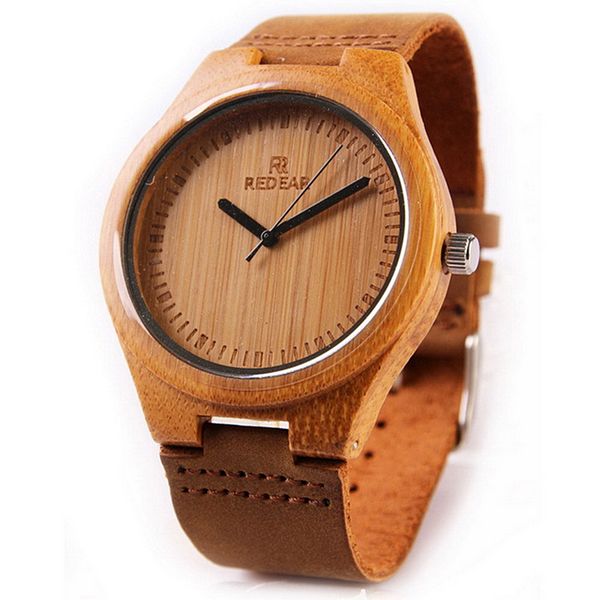 

redear watches men luminous hands men's watch bamboo wooden watches genuine cowhide leather wood men watch women's