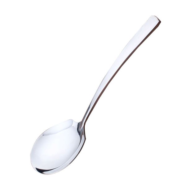 

western stainless steel buffet serving spoon long handle vegetable spoon round head large scoop server home tableware
