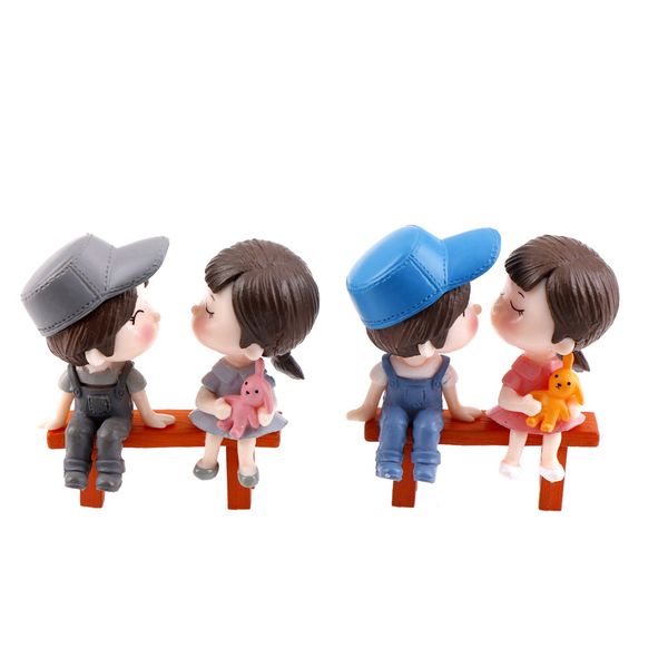 

Mini Stool Couples Dolls Fairy Garden Miniatures Decor Dollhouse/Terrarium Action Figures Figurine DIY Micro Landscape 3Pcs/set