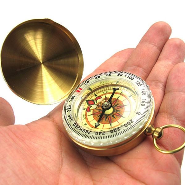 

outdoor equipment, pure copper flip multi-function directional compass, luminous gilt map compass