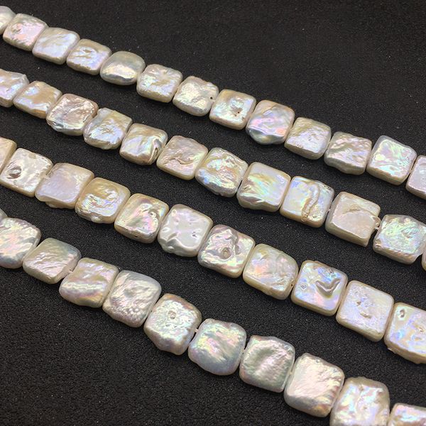 

natural freshwater pearls beads 11-13mm square-shape loose baroque pearls beads diy earring necklace accessories strand 30pcs, White