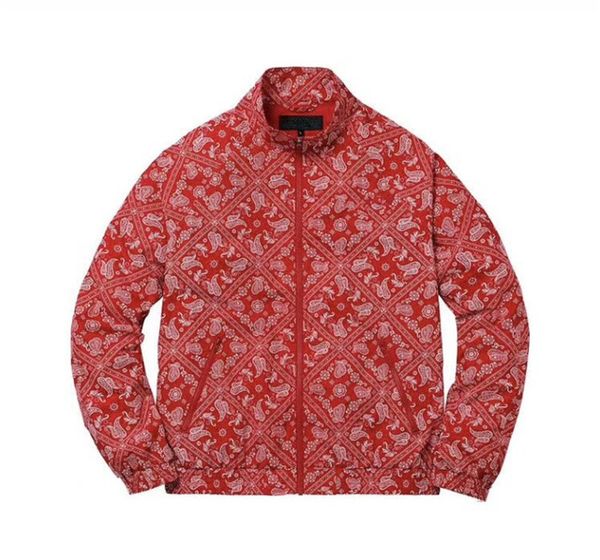 

18ss Bandana Track Jacket Мужчины Женщины 1: 1a Высокое качество Ветровка Дизайнер Одежда Курт