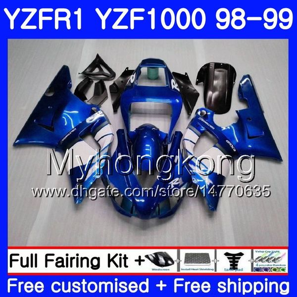 Carroçaria Para YAMAHA Fábrica azul quente YZF R 1 YZF1000 YZF-R1 1998 1999 Armação 235HM.27 YZF-1000 YZF R1 98 99 YZF 1000 YZFR1 98 99 Carenagem