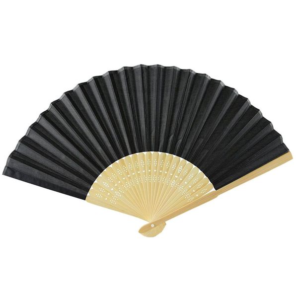 

alim black silk hand fan black bamboo ribs hand held fan personal