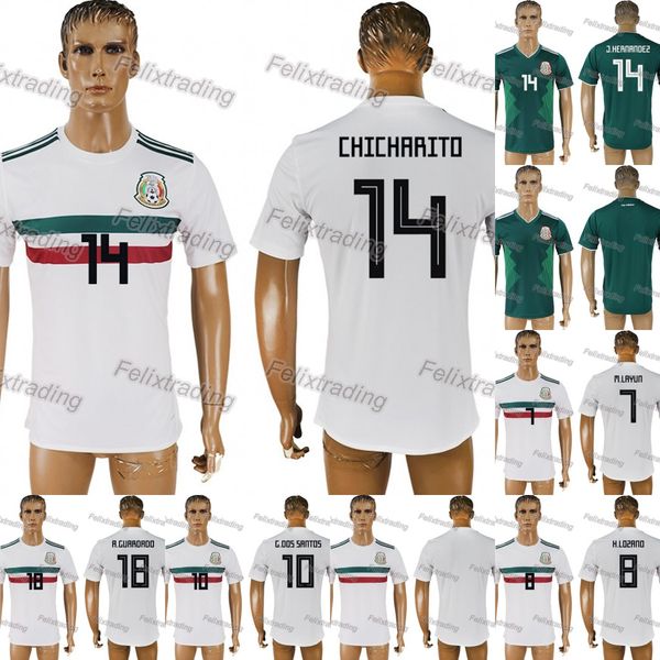 

2018 Mexico World Cup CHICHARITO HERRERA GUARDADO LOZANO Soccer Jerseys 18 19 Mejico camisetas away MARQUEZ G DOS SANTOS HERRERA Jersey