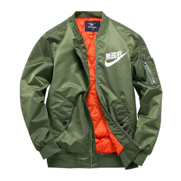 

оптовые-ma1 пилот куртки кандзи черный зеленый полет японский merch bomber ma-1 coats куртки молния мужская одежда и пиджаки плюс размер 4xl, Black;brown
