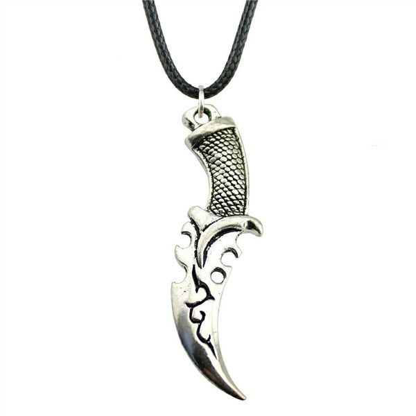 

wysiwyg 5 шт. кожа цепи ожерелья подвески колье воротник ожерелье женщины нож 50x12mm n6-b11982, Golden;silver