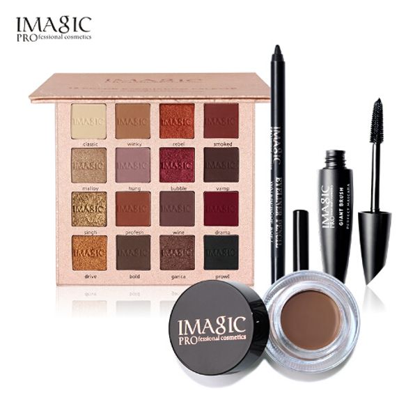 

imagic makeup sets eyes daily makeup 4pcs 16 colors eyeshadow palette black eyeliner pen mascara and eyebrow cream