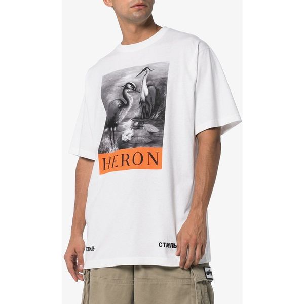 

2018 New York Fashion High Quality Chinese Style Heron Preston Bird Men Women Street Luxury Cotton Casual Summer Short Sleeved T-Shirt