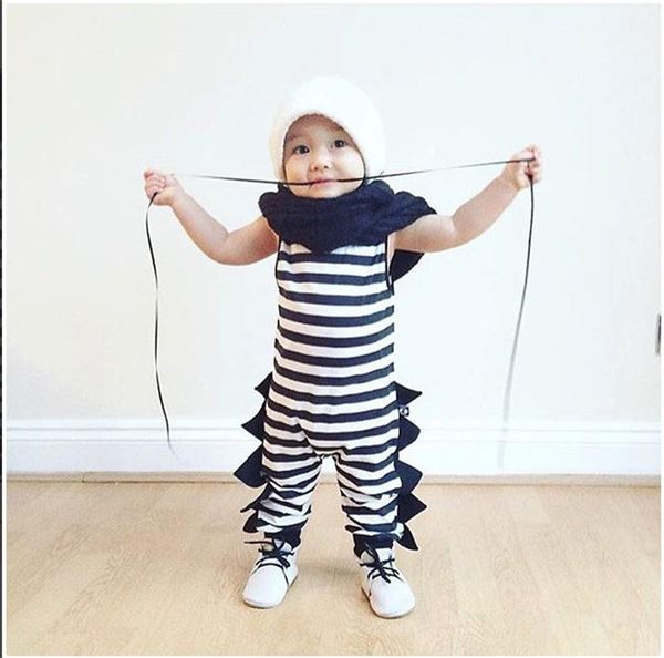 

newborn baby dinosaur romper with pocket summer clothes cute girl boy kids jumpsuit children sleeveless bodysuit outfit, Blue