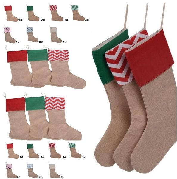 

2018 christmas decorations canvas christmas stocking gift bags xmas stocking christmas decorative socks bags 4543