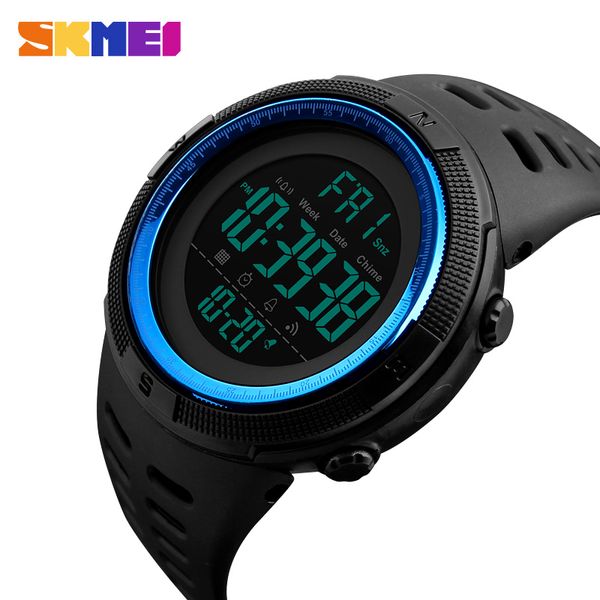 

skmei brand men's fashion sports watches chrono countdown men waterproof digital watch man clock relogio masculino, Slivery;brown