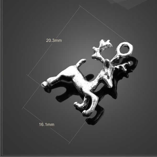 

высокое качество 10 шт. / лот 16.1 мм * 20.3 мм сплав античное посеребренное животное олень очарование изготовления ювелирных изделий оптом, Bronze;silver