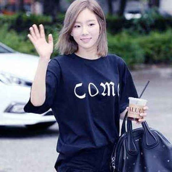 Come T Shirt Kim Taeyeon Design Short Sleeve Gown Cool Letter Tees