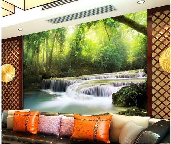 

flowing water and wealth landscape background wall wall mural p wallpaper