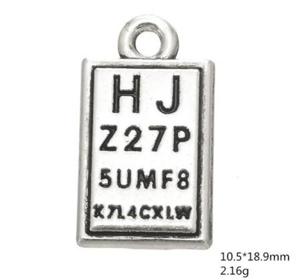 

visual chart double sided engraved charms engraved other customized jewelry, Bronze;silver