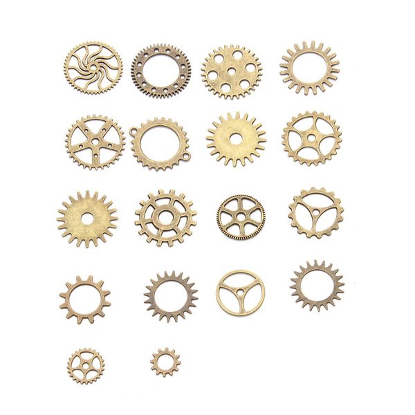 

30pcs/lot mixed antique bronze vintage steampunk gears and cogs metal charms pendants fit diy bracelets jewelry making materials, Blue;slivery