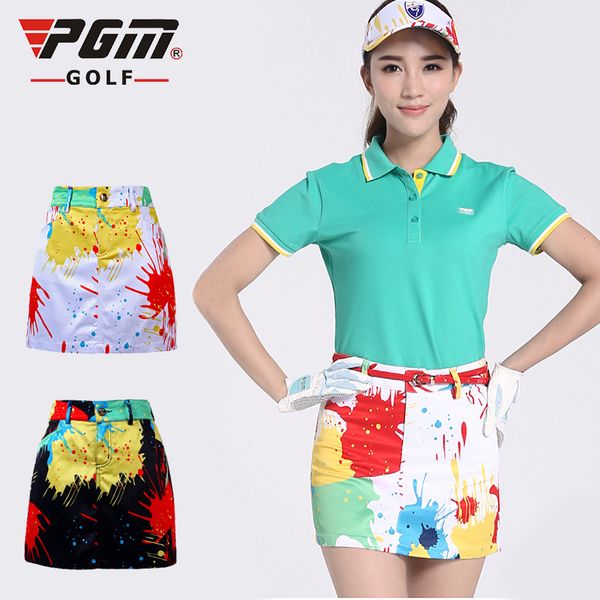 

pgm golf ladies golf clothing skirt culotte skirt camouflage, Black;red