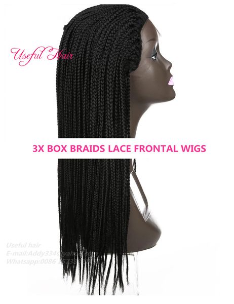 SYNTHETISCHE LACE-FRONT-PERÜCKE Hochdichte Lace-Front-Perücken Box Synthetische geflochtene Perücken für schwarze Frauen Dicke Full-Hand-Twist-Micro-Twist-Perücken