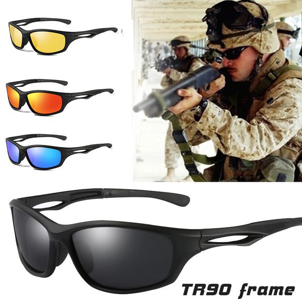 

men polarized sunglasses tr90 frame outdoor tactical sun glasses driving male brand design eyewear gafas de sol hombre, White;black