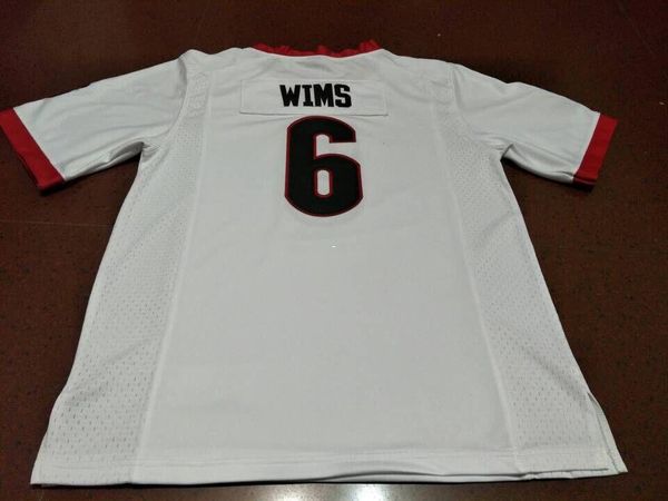 

мужчины # 6 javon wims georgia bulldogs размер s-4xl красный черный белый колледж джерси или на заказ любое имя или номер джерси, Black;red