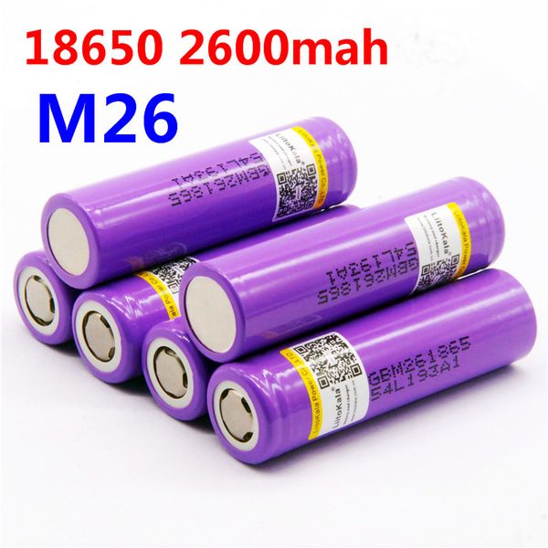 Batteria originale al 100% LiitoKala M26 18650 2600mah 10A 2500 batteria ricaricabile agli ioni di litio sicura per ecig/scooter