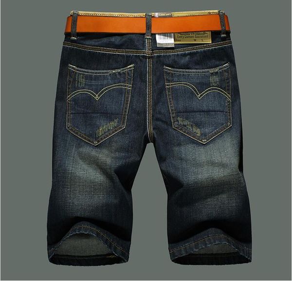 

men's designer-summer straight jeans shorts denim jeans breathable mens brand casual class men knee length fashion wxvlq, Black