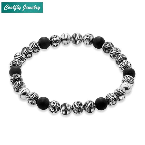 

kathmandu and cross beads bracelets for women & men style rebel fashion jewelry obsidian masculine bracelet heart gift, Black