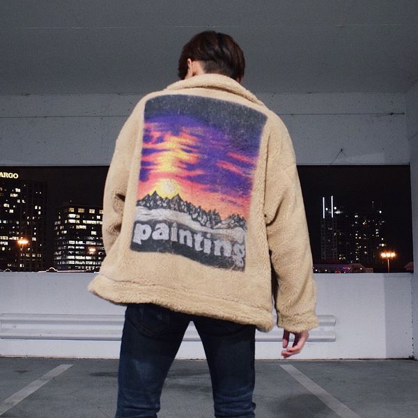 

mens hip pop fashion clothing japan doublet brand cashmere coats black khaki painting print jackets ing, Black;brown