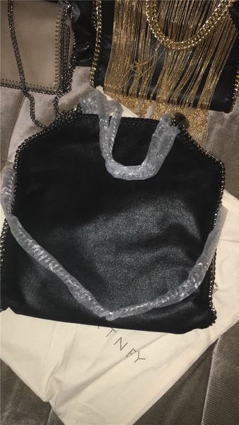 

Fa hion quality t cla ical black fold over 37cm mid three chain hopping haggy pvc ca ual tote