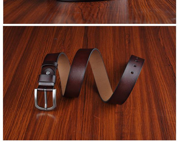 

2018 new cowhide genuine leather belts for men brand strap male pin buckle vintage jeans belt 100-150 cm long waist belt xf008, Black;brown