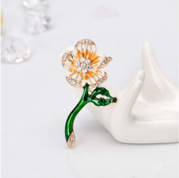 

halloween flower brooch pins, womens girls enamel rhinestoned flower pin brooches gifts for holidays, Gray