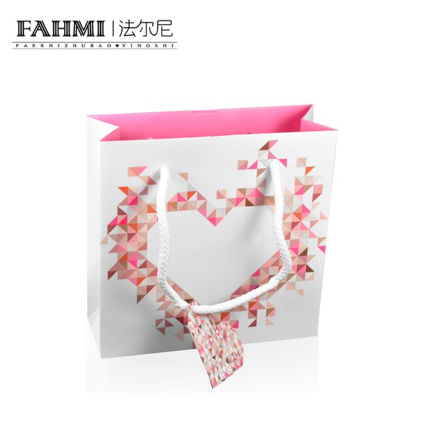 

fahmi original charm ring bracelet earrings necklace love handbag storage protection bag jewelry atmosphere fashion women gift, Black;white