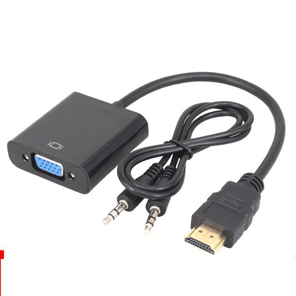 

hdmi to vga with audio cable adapter,gold plated high-speed 1080p hdmi to vga converter adapter male to female for pc lapps3 50pcs/lot
