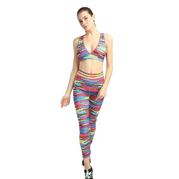 

2018 new fitness solid yoga wear fitness trousers set sports running set women bra pants sportswear gym yoga suit, White;red