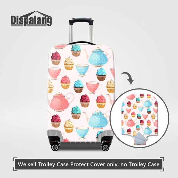 

case for a suitcase travel on road luggage cover for 18 20 22 24 26 28 30 32 inch trolley cases cute ice cream printing quality baggage cove, Black