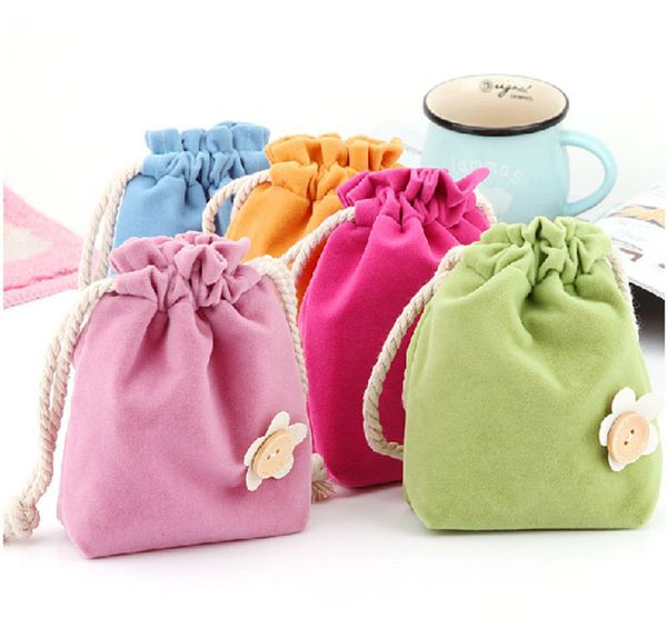 

fashion drawstring storage bags ladies small flower cloth art makeup bag coin storage girl's christmas gift