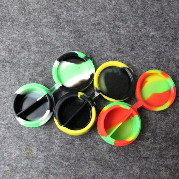 

Double chamber 10ML Wax Containers silicone Silicon container dabber food grade jars dab Conjoined rubber Storage DHL Free