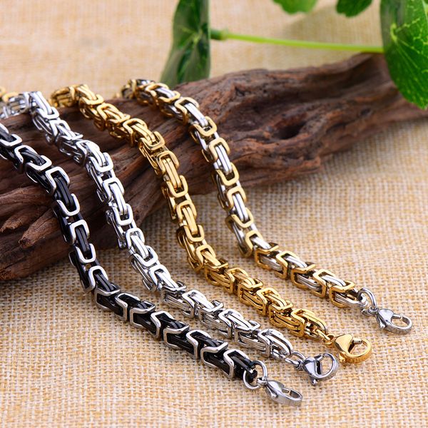 

wholesale 5mm 316l titanium steel gold black color imperial chain bracelet fashion cool men's jewelry christmas brothers father gift