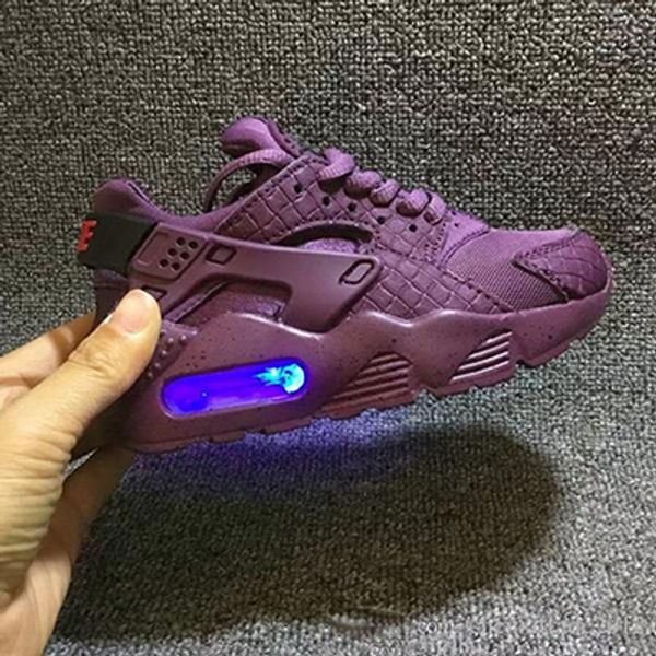 

вспышка дети huarache runing обувь мальчики бегун дети освещенные huaraches открытый малыш спортивные мальчики девочки детские кроссовки, Black