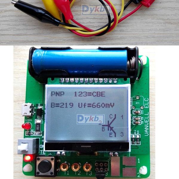 Freeshipping LCR ESR Meter Mega328 Digital Combo Transistor Tester Diode Triode Induktivität Kapazität Widerstand MOS/PNP/NPN + Testclip