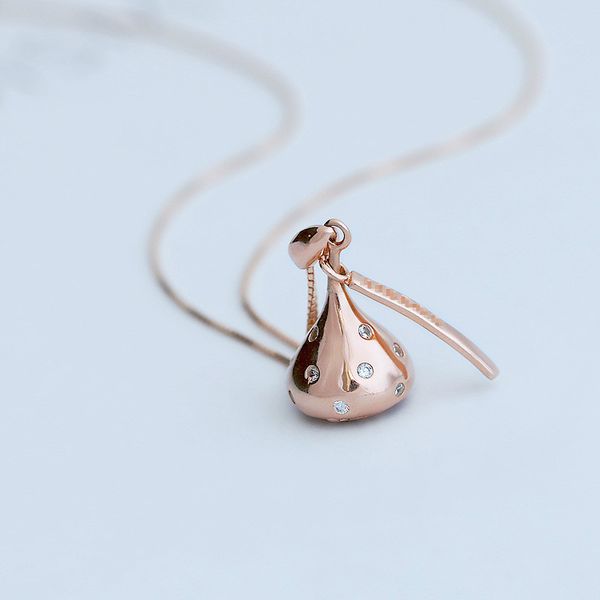 

925 silver roses golden chocolate necklace sweet chain fashionable women pendant