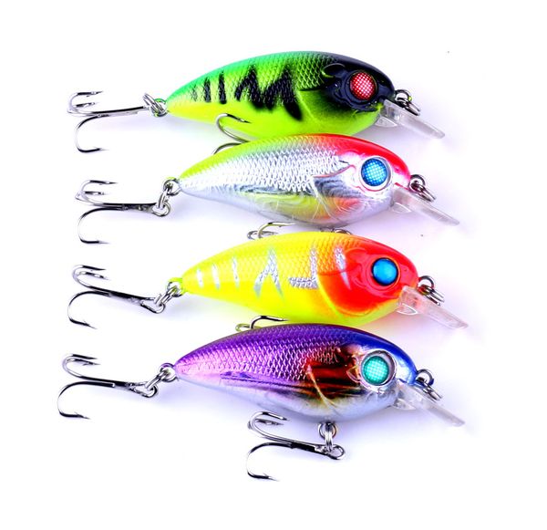 

lenpaby 4pcs fat shad deep square lip/ wiggle wart 05 fishing lure6cm/7.7g